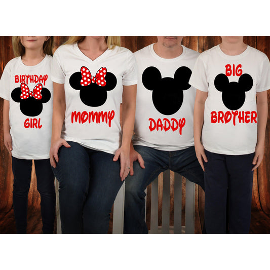 Minnie mouse birthday shirts for family