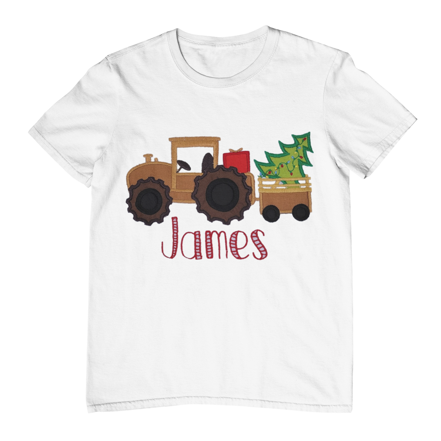 Christmas boys shirt, Boys Personalized Christmas shirt, Christmas Tree boys shirt, Tractor Toddler Christmas  personalized t-shirt