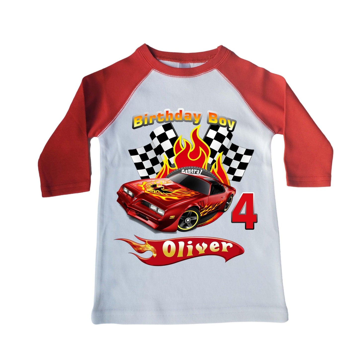 Race car birthday shirt red