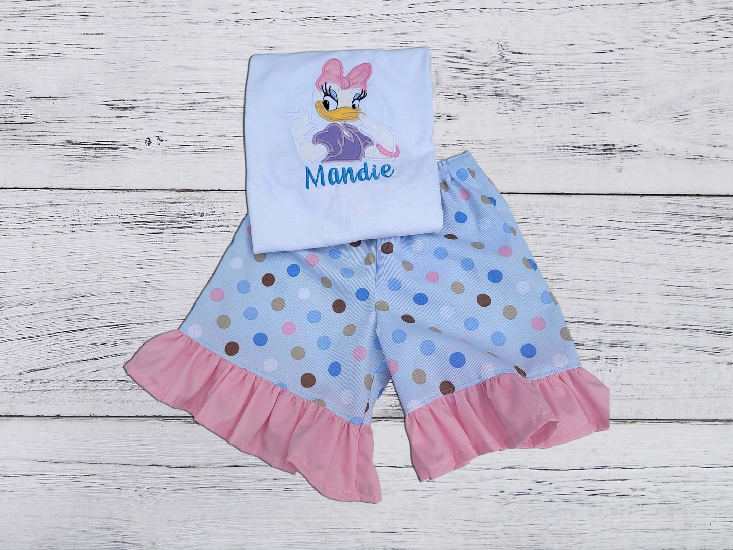 Daisy Duck Short Outfit,  Girl Birthday Short Outfit, Personalized Shi