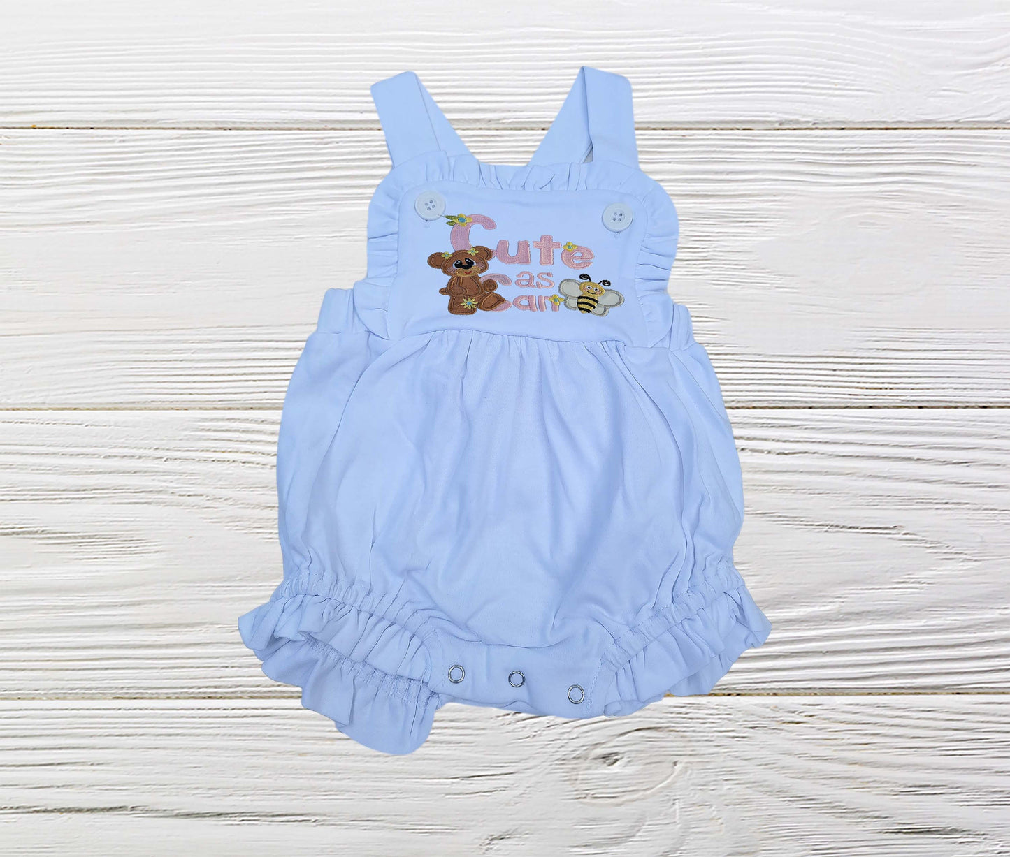 Baby bubble romper, Cute as can Bee romper,  Baby outfit, Cross backed sunsuit