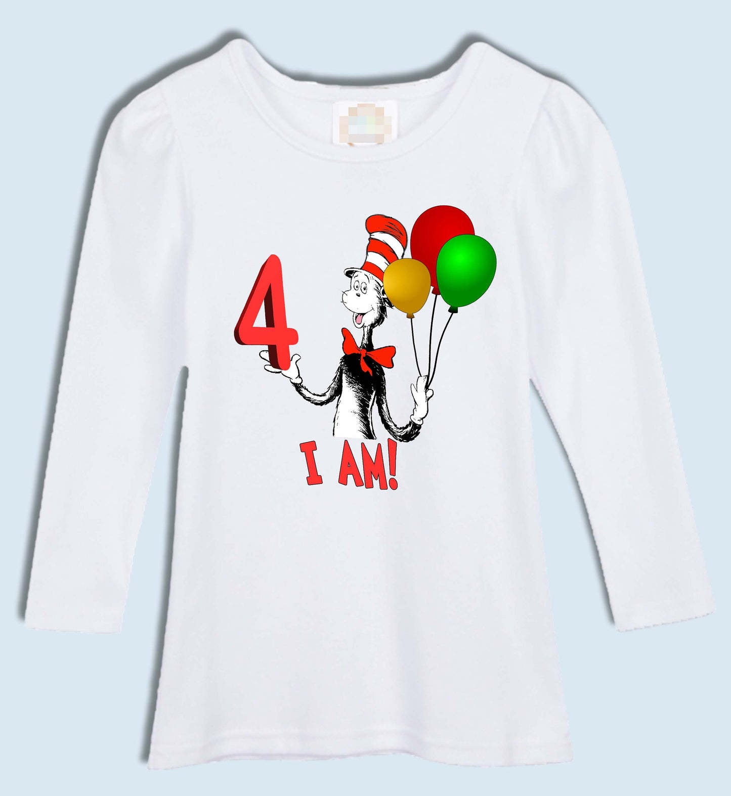 CAT IN the HAT birthday shirt | birthday shirt | Toddler Cat in the Hat personalized T-Shirt