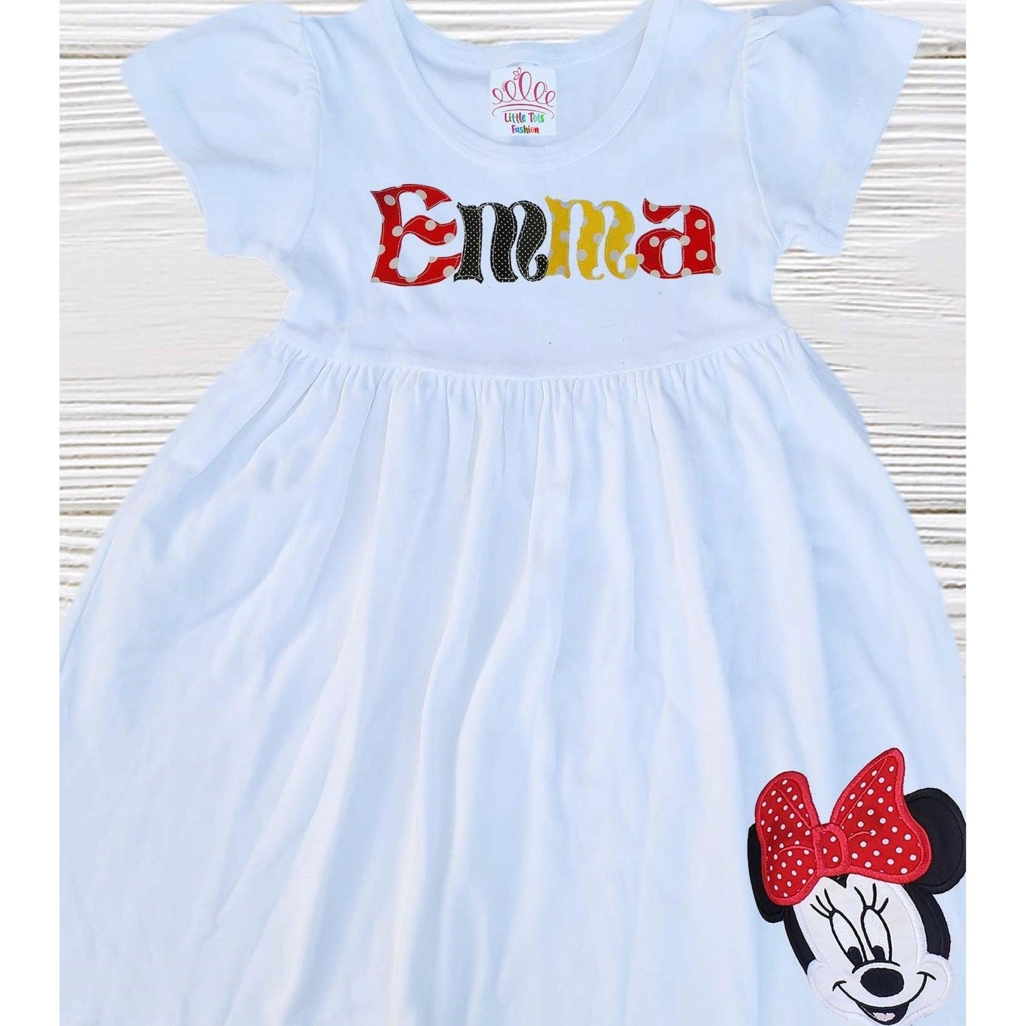 Personalized Minnie Dress,     Minnie Mouse Inspire Dress, Girls Minnie Dress, Toddler Minnie Birthday dress
