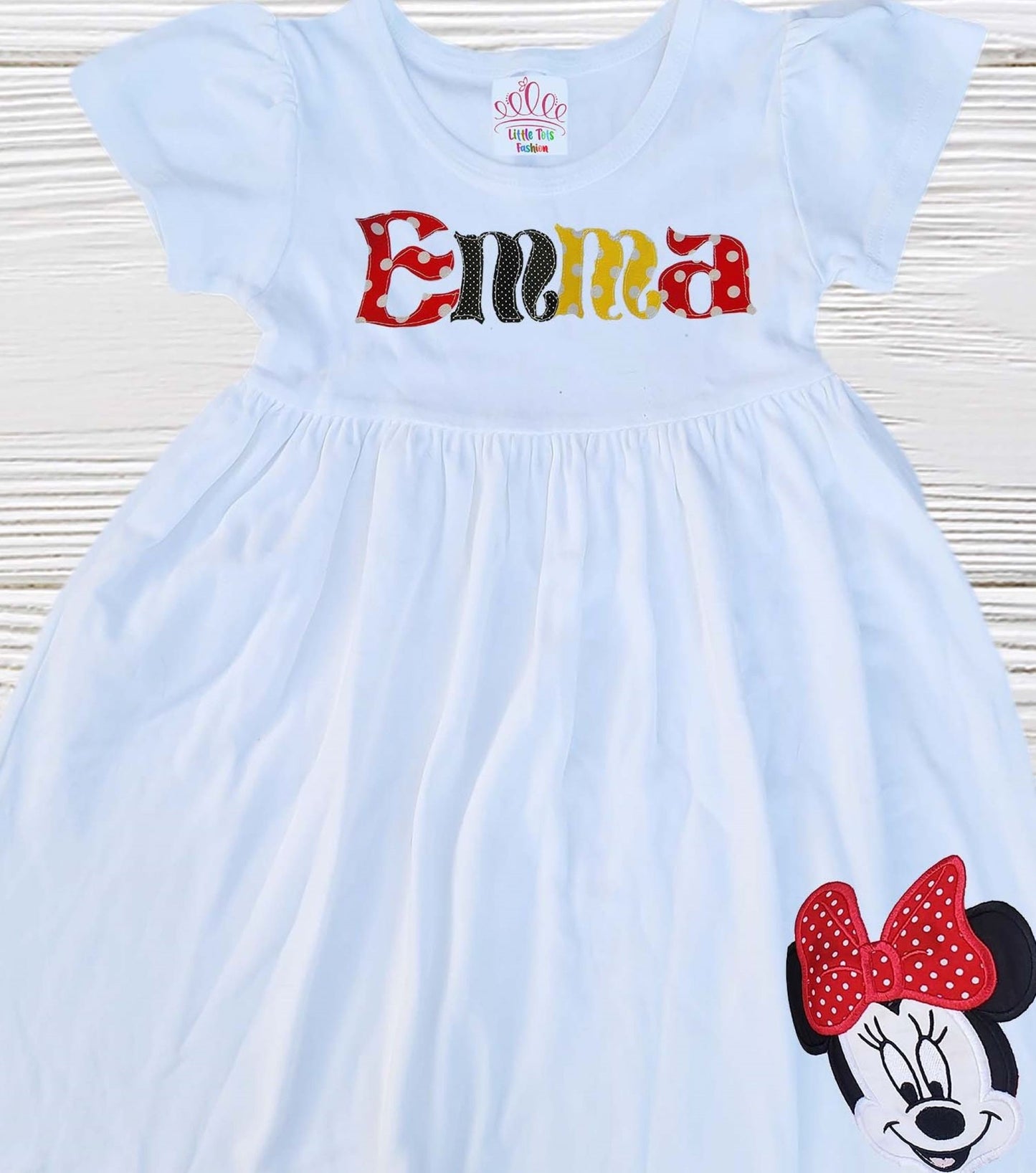 Personalized Minnie Dress,     Minnie Mouse Inspire Dress, Girls Minnie Dress, Toddler Minnie Birthday dress