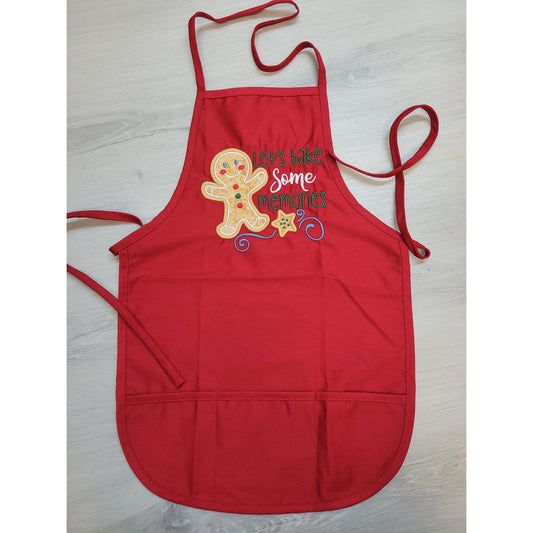Kids Christmas Apron | Christmas Gifts For Kids | Child Gingerbread  embroidered Apron