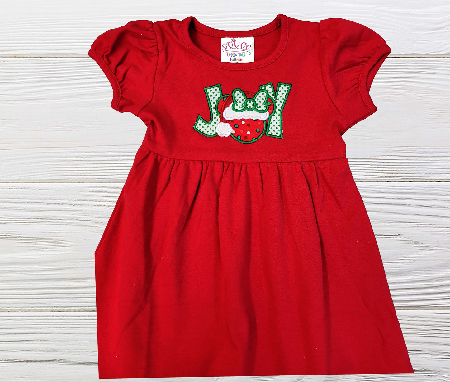 Christmas Girls Dress, Minnie Christmas Toddler Dress, Joy Minnie Dress, Red Minnie Christmas dress, Holiday Christmas dress