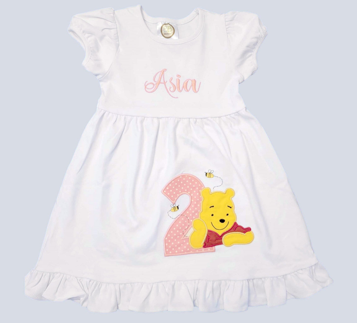 Winnie the Pooh Dress, Pooh Birthday outfit,    Pooh Toddler Dress, Winnie the Pooh Personalized Girls  Dress
