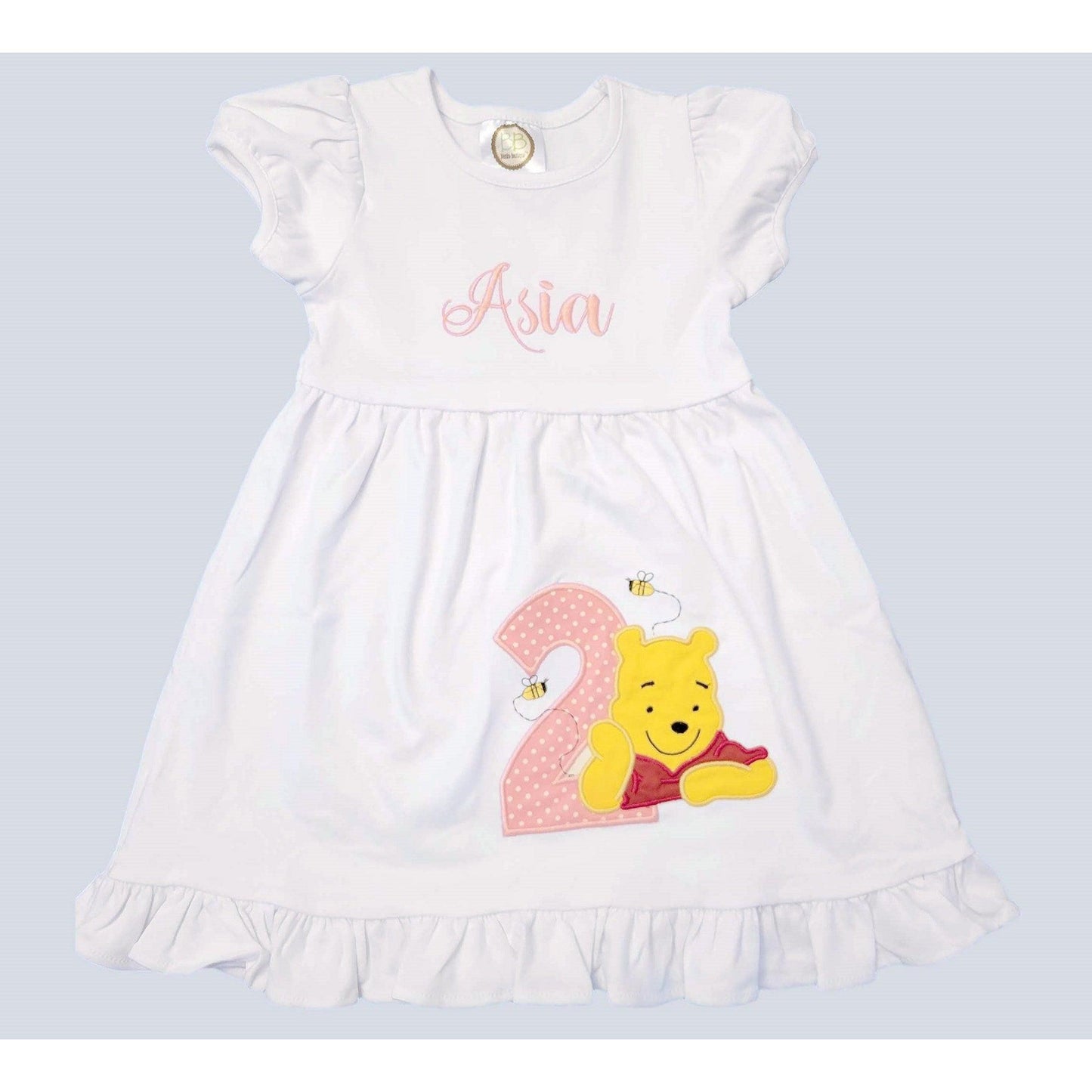 Winnie the Pooh Dress, Pooh Birthday outfit,    Pooh Toddler Dress, Winnie the Pooh Personalized Girls  Dress