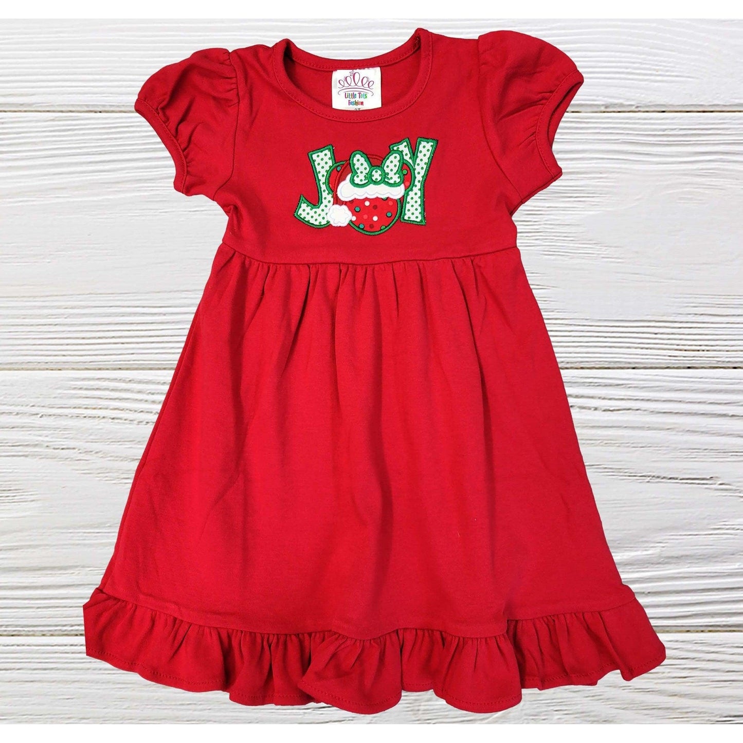 Christmas Girls Dress, Minnie Christmas Toddler Dress, Joy Minnie Dress, Red Minnie Christmas dress, Holiday Christmas dress